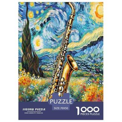 Saxofon Puzzle 1000-teilige Schwer Puzzle Spielzeug Lernspiel Impossible Herausforderung Spielzeug Für Erwachsene Und Kinder in Bewährter 70x50cm/1000pcs von ChengzeTCo